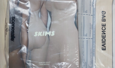 Skims underwear in evidence bag